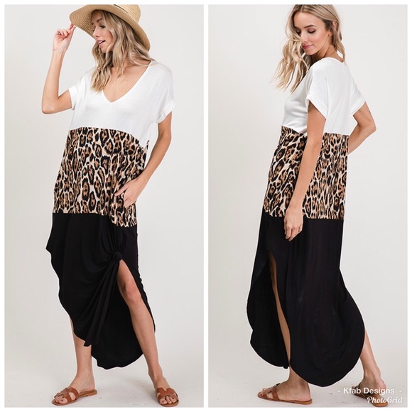 Dresses & Skirts - ❤️LAST 1! Leopard Print Color Block Maxi Dress!